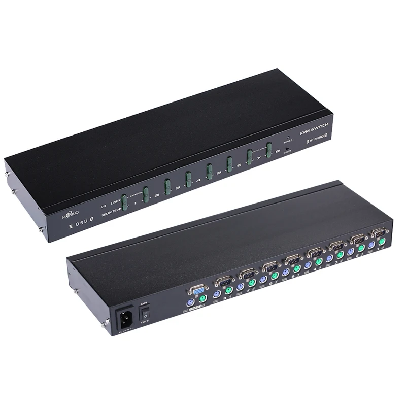 Автоматический выключатель PS/2 KVM с 8 портами 1 кнопка OSD меню клавиатура PS2 мышка