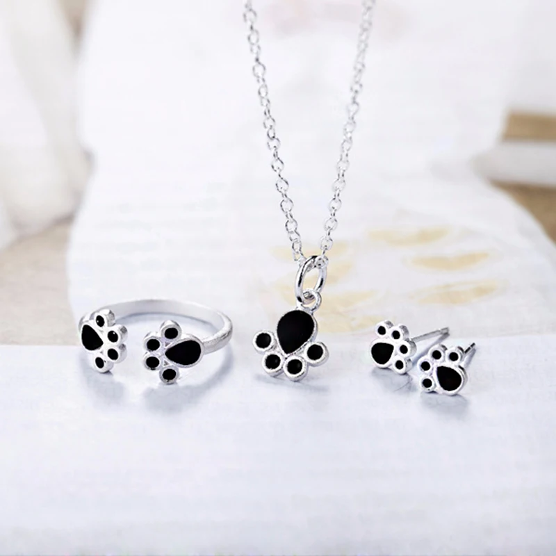 925 пробы серебряная цепочка кулон ожерелье для женщин модное отпечаток лапы