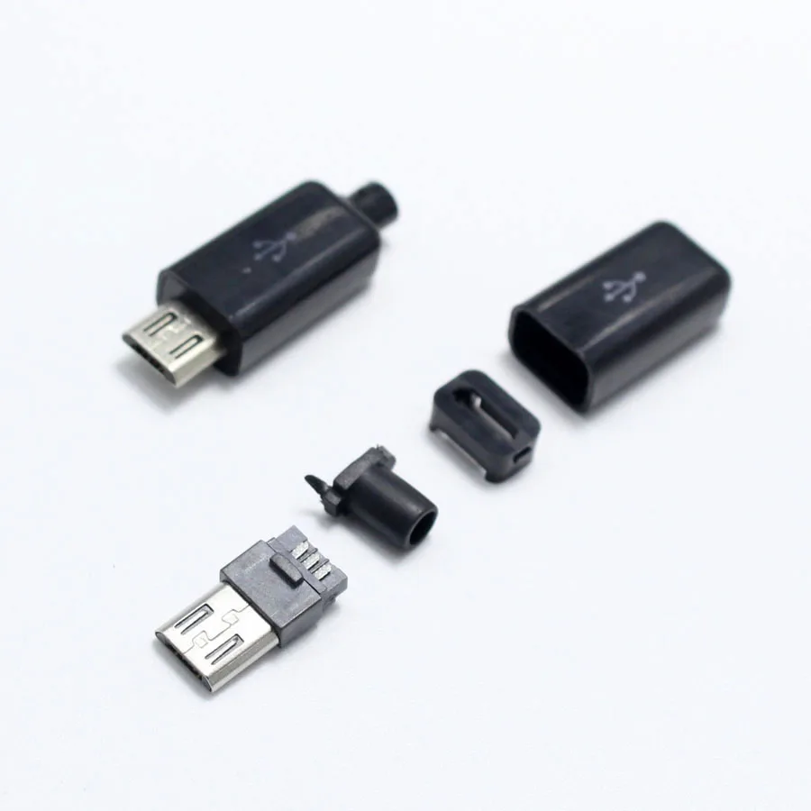 10 комплектов 5pin Micro USB разъем типа папа зарядное устройство 5P 4 в 1 белый черный|socket - Фото №1
