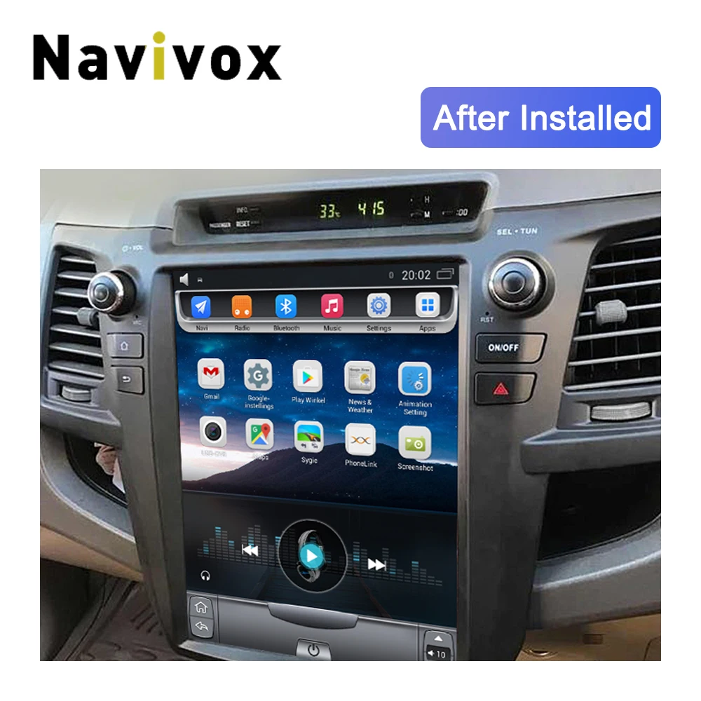 Navivox 12," Tesla тип вертикальный экран Android 6,0 Автомобильный DVD Радио для Toyota Fortuner Hilux 2010- gps навигационный монитор