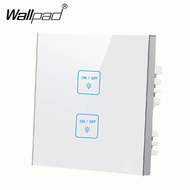 

2 gang 2 way White,DIY touch wall switch,Customize Buttons LED micro light switch Compatiable with any lamps Free Shipping