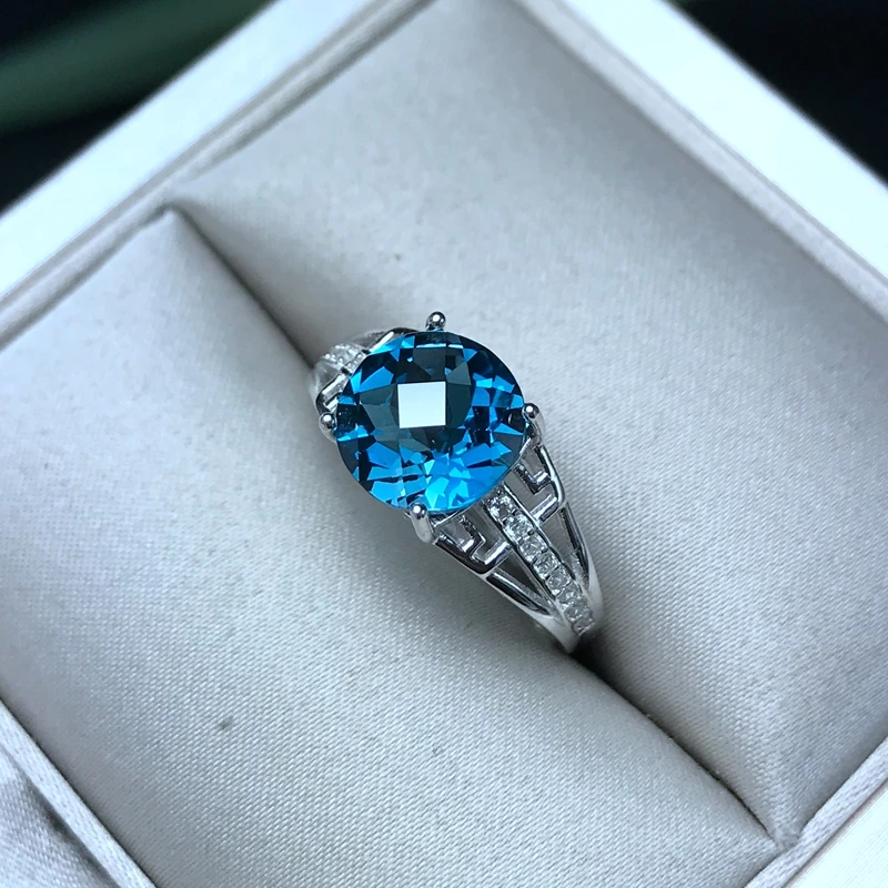 Uloveido дамское кольцо с отверстиями дворец 925 пробы Серебряное топазом женский