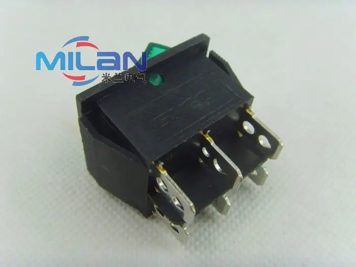 1 шт./лот 6 Pin Зеленый с лампой вкл/выкл переключатель на лодке 250V 15A AC AMP 125 V/20A KCD7-212N