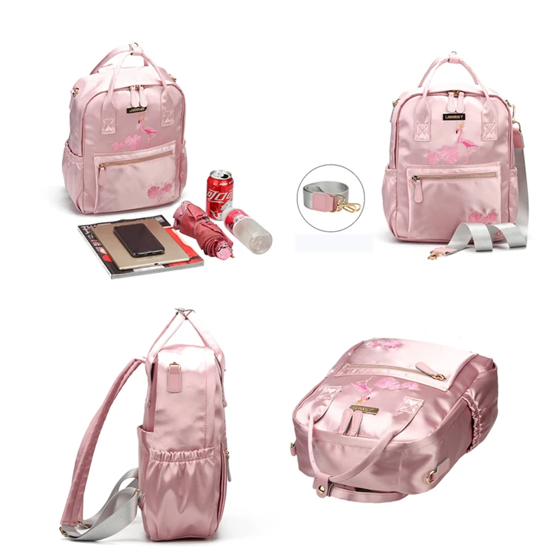 Pearlescent Fabric Mom Backpack Baby Diaper Bag Embroidery Pattern Maternity Nappy Organizer For Mommy Travel | Мать и ребенок