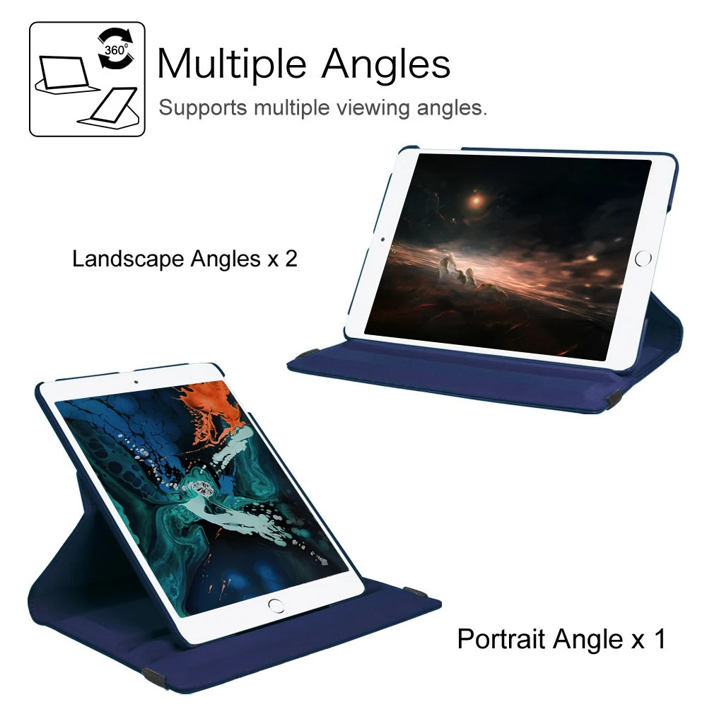 Чехол для iPad 9 7 2018 Apple Air 2 1 чехол 360 градусов вращающийся PU кожаный Coque Авто