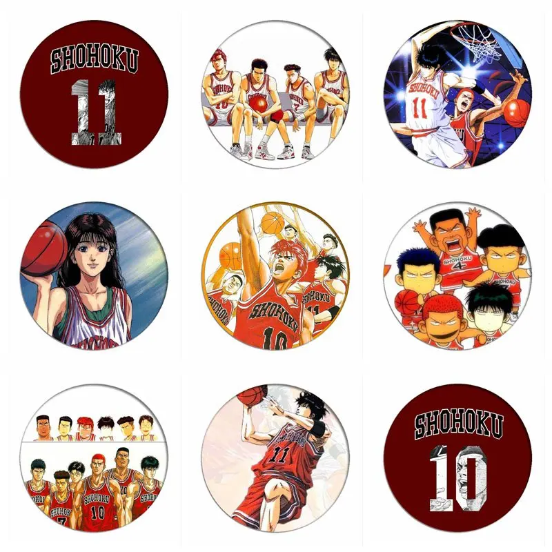 

Брошь Slamdunk Shohoku Значки для косплея рукава Kaede брошь булавки Hanamichi Sakuragi коллекция значков бюстгальтер для рюкзаков одежды