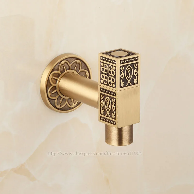 Античный латунный художественный настенный кран для ванной комнаты раковина