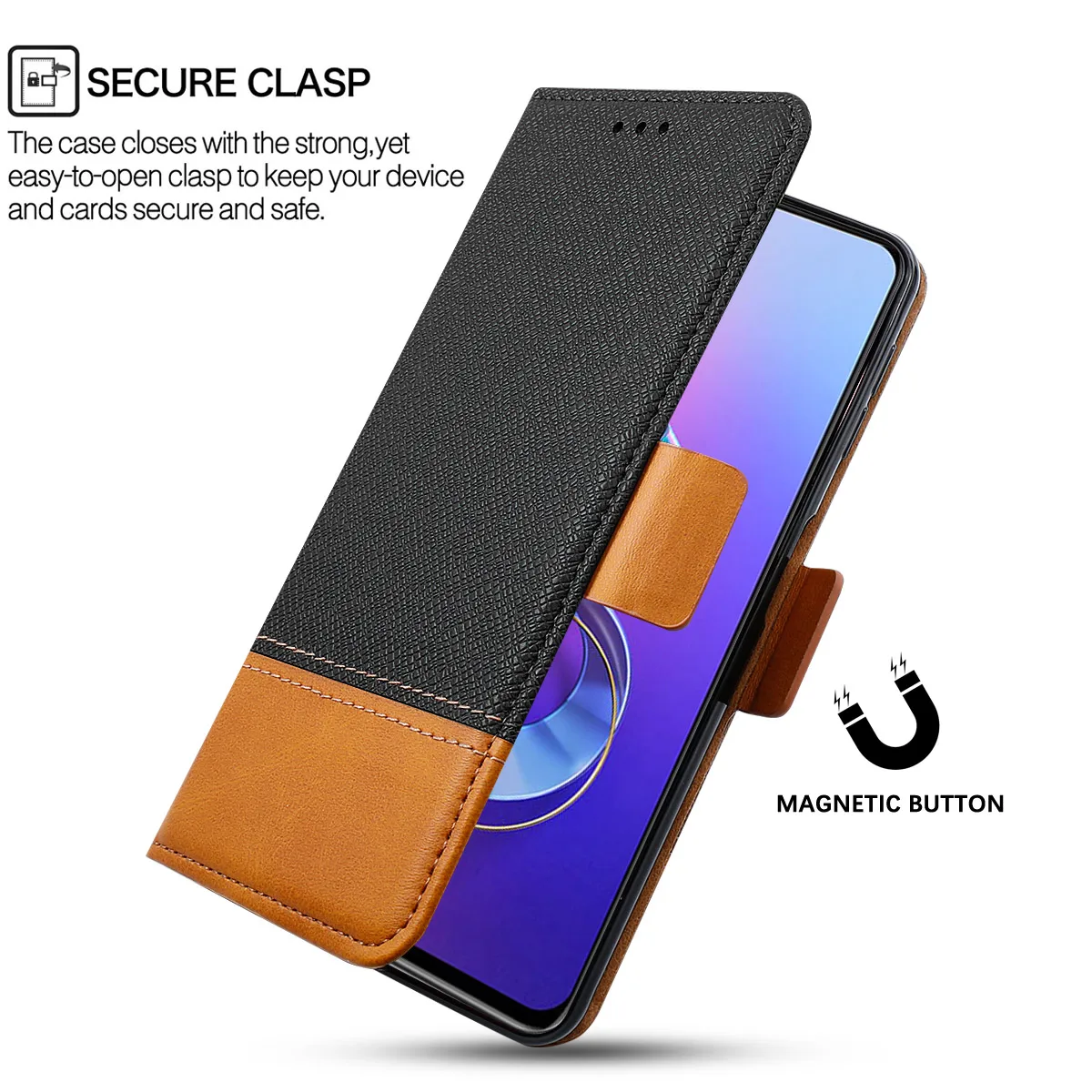 Чехол для Asus Zenfone 6 ZS630KL роскошный двухцветный флип чехол из искусственной кожи с