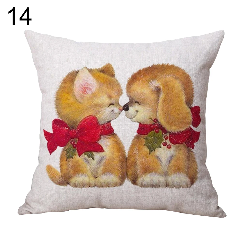 

Christmas Dog Cat Animal Pillow Case Cushion Cover Car Sofa Bedroom Hotel Decor Fashion
