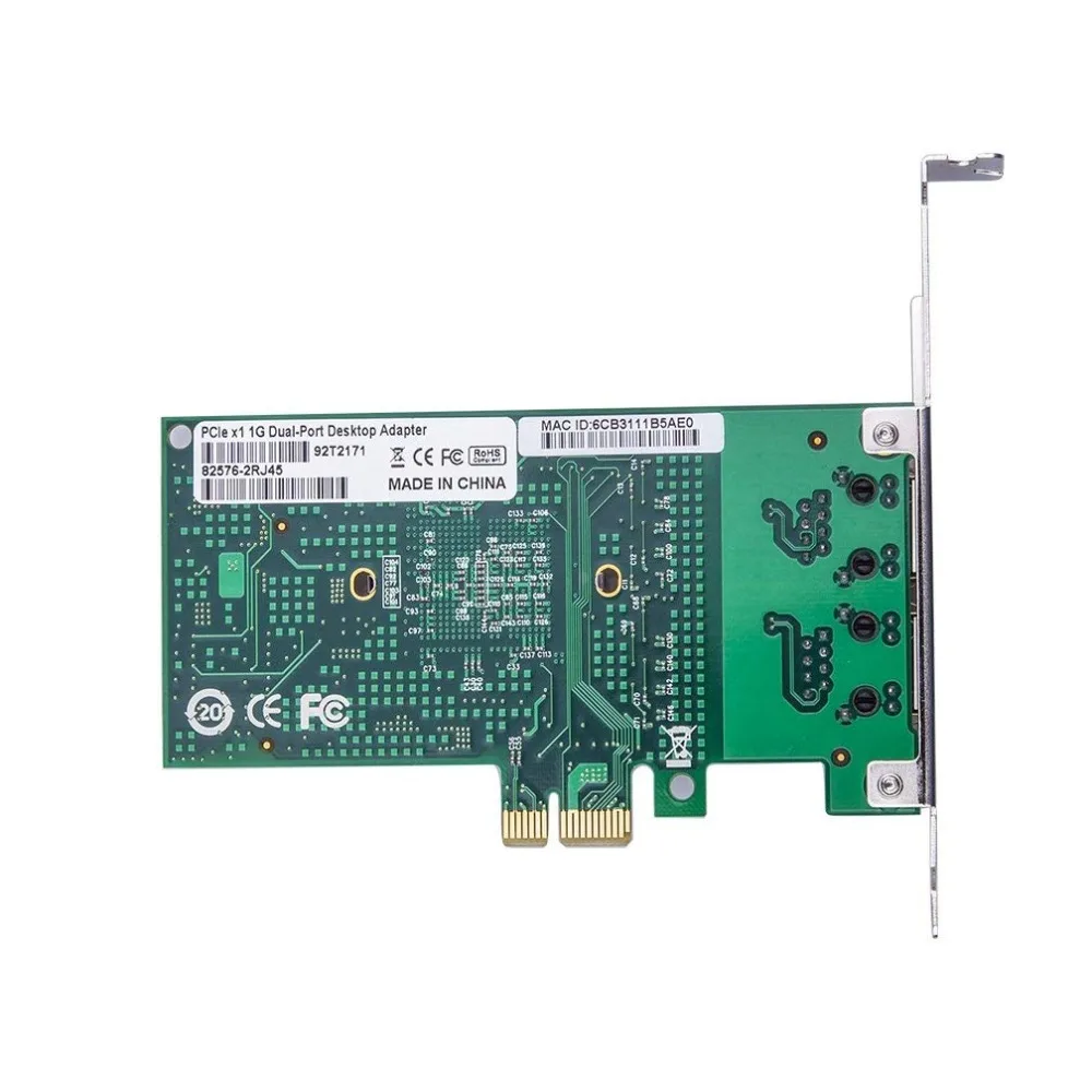 10Gtek для Intel 82576 1G Gigabit Ethernet конвергентный сетевой адаптер(NIC), двойные медные порты RJ45, PCI Express 2,0X4, E1G42ET
