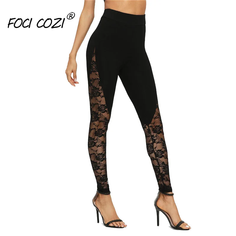 

Lace Leggings For Fitness Black Leggins Slim Workout Pants Butt Lifting Leggings For Women High Waist Transparent Leggings Femme
