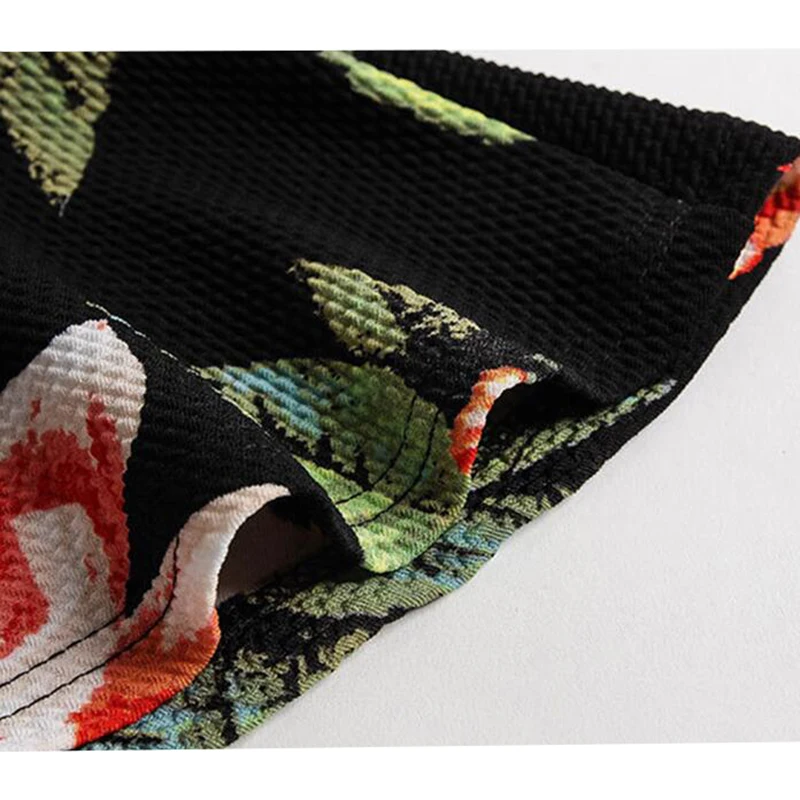 Женская облегающая юбка с высокой талией винтажная юбка-годе оборками и принтом