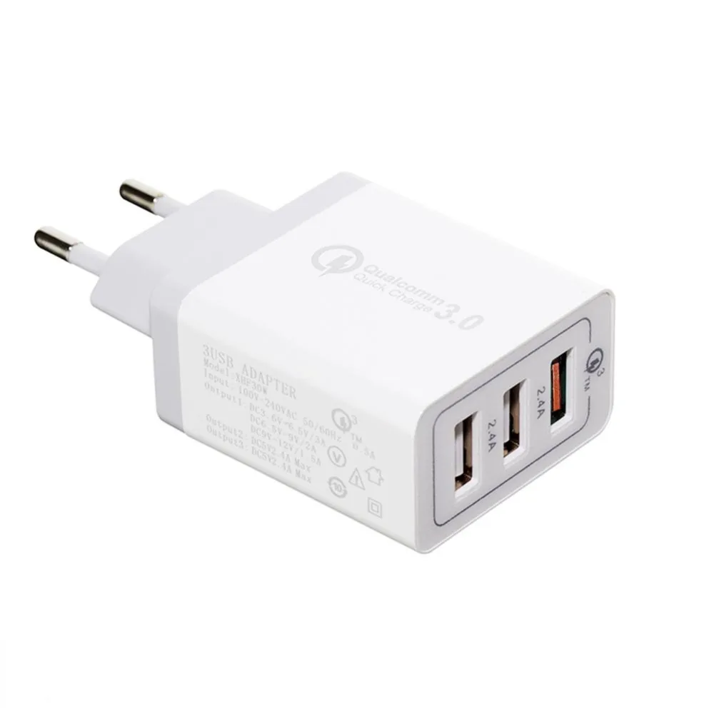 Высокоэффективное быстрое зарядное устройство 25 Вт 3 порта USB Быстрая зарядка QC 0