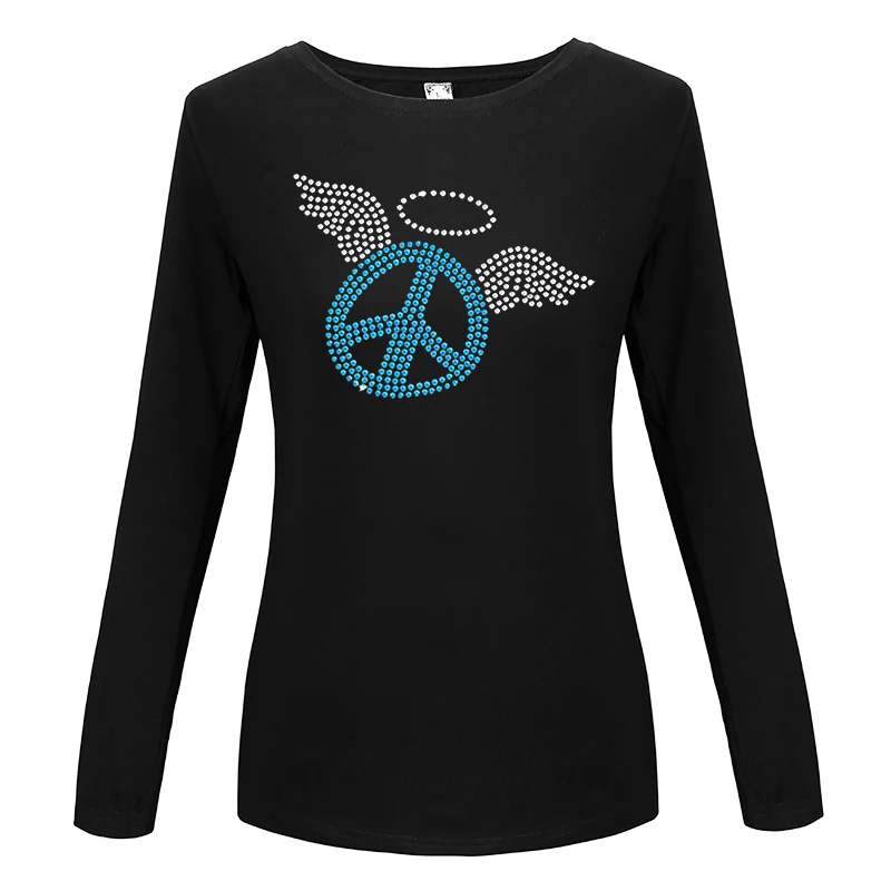 Топы футболка Для женщин Camisetas Mujer Otono 2018 Diamond Футболка печати шею Повседневное Топ