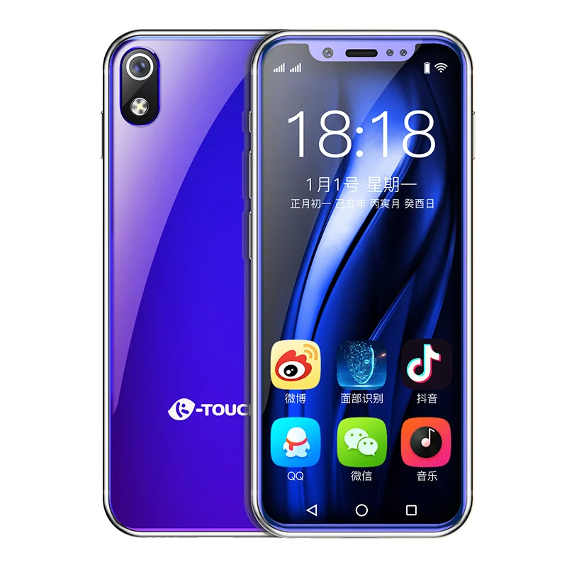 Blue Поддержка Google Play 4G смартфон K-TOUCH I9 Face ID металлическая рамка Android 6,0 телефон WiFi Две sim-карты маленький студенческий мобильный телефон - Цвет: Blue