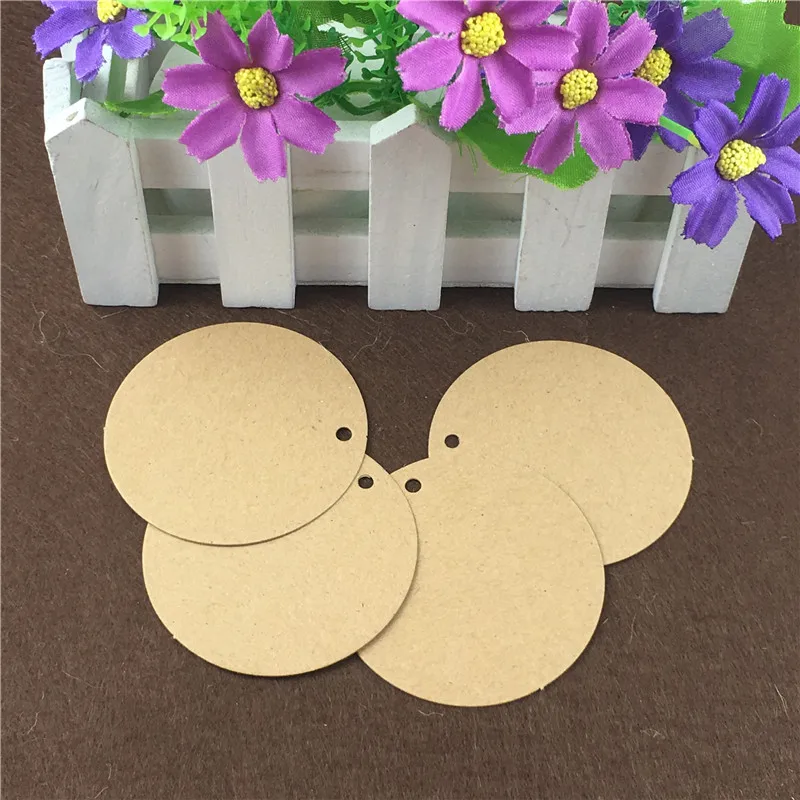 Круглые бумажные бирки коричневые пустые этикетки из крафт бумаги круглые