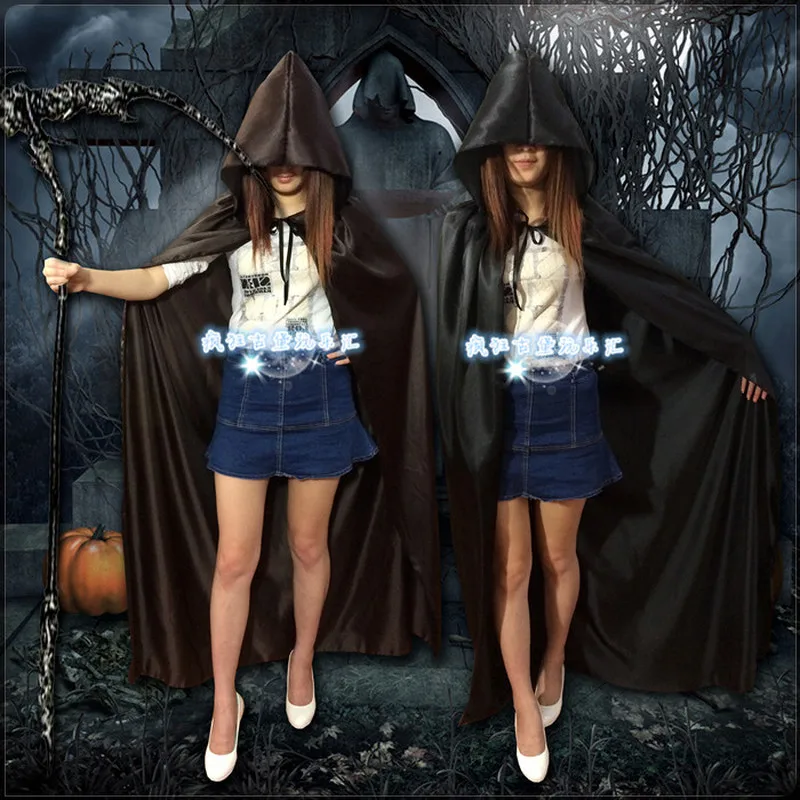 Красный черный плащ смерти костюм для косплея унисекс взрослых ведьмы колдуна