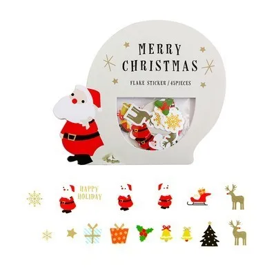 

45PCS New Creative Christmas Series Children Stationery For DIY Albums Scrapbooking Diary Decoration Cartoon Depicting Stickers