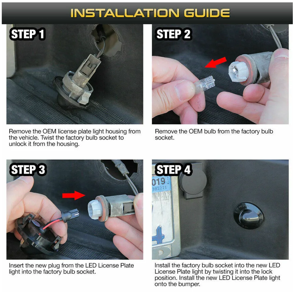 2 шт. номерной знак светильник белый светодиодный автомобильный лампа монтажный