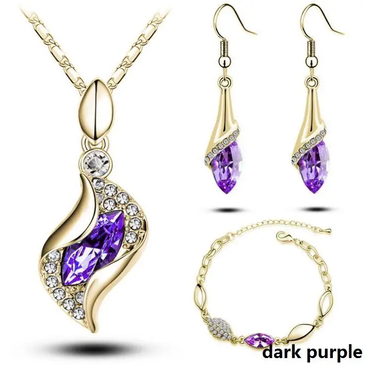 Комплект из колье серёг и браслета с фианитом|necklace earring bracelet set|earring setwedding jewelry sets |