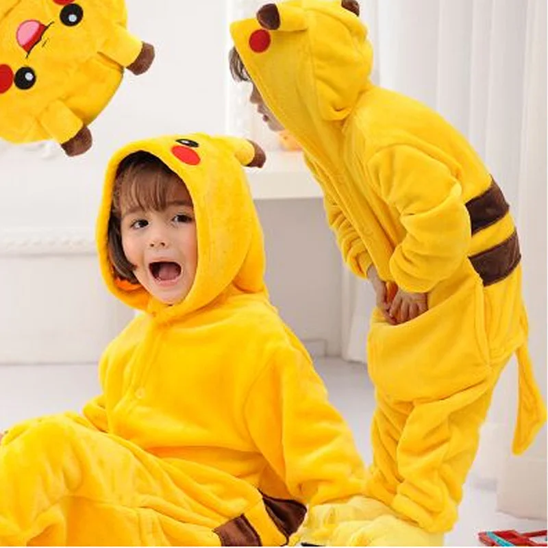 Японский мультфильм Покемон пижамы с Пикачу Косплей Аниме Kigurumi Необычные мягкий