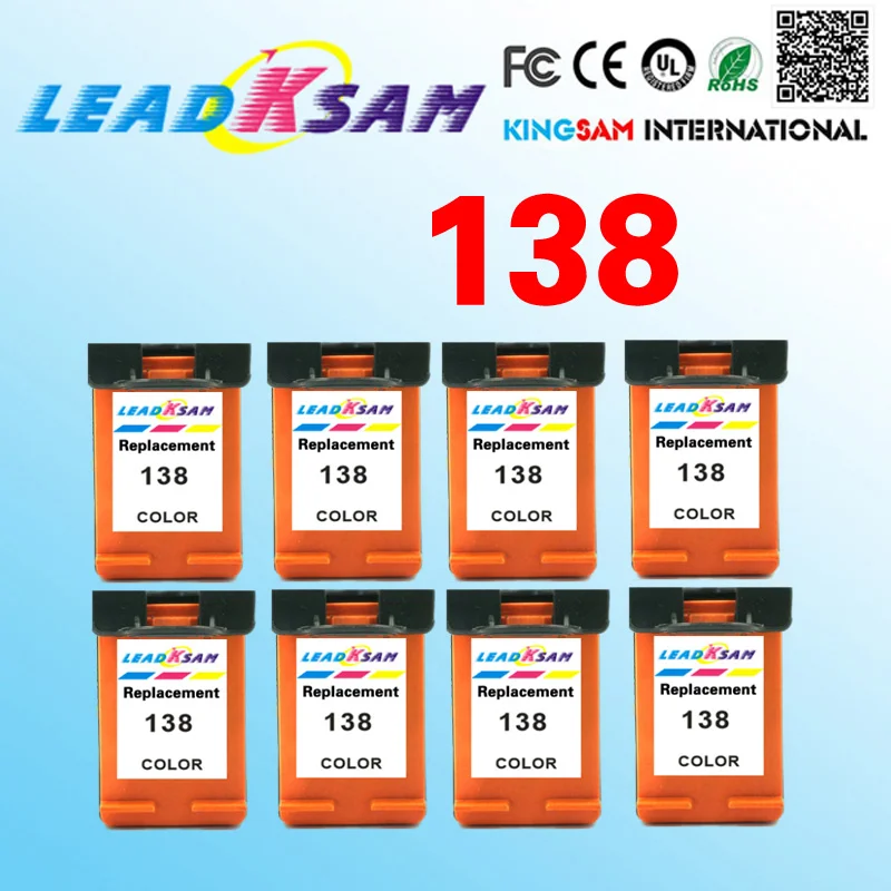 Картриджи 8x 138 для принтера совместимые с hp138 DJ 460 6840 5740 шт. 2570 2600 7800 8000|Чернильные