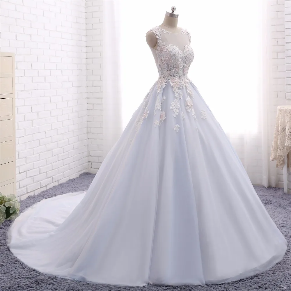 Женское свадебное платье из тюля ТРАПЕЦИЕВИДНОЕ ПЛАТЬЕ с коротким рукавом и