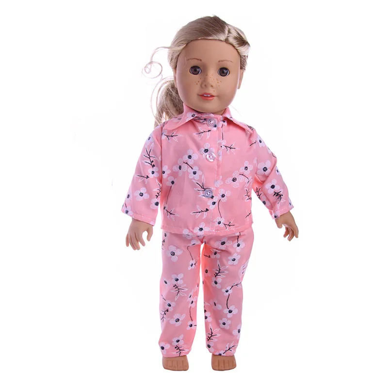 N174 15 цветов, пижамы с героями мультфильмов и ночная рубашка, подходит для 18 дюймов, американский и 43 см, аксессуары для детской одежды куклы, игрушки для девочек, поколение, день рождения G - Цвет: N174