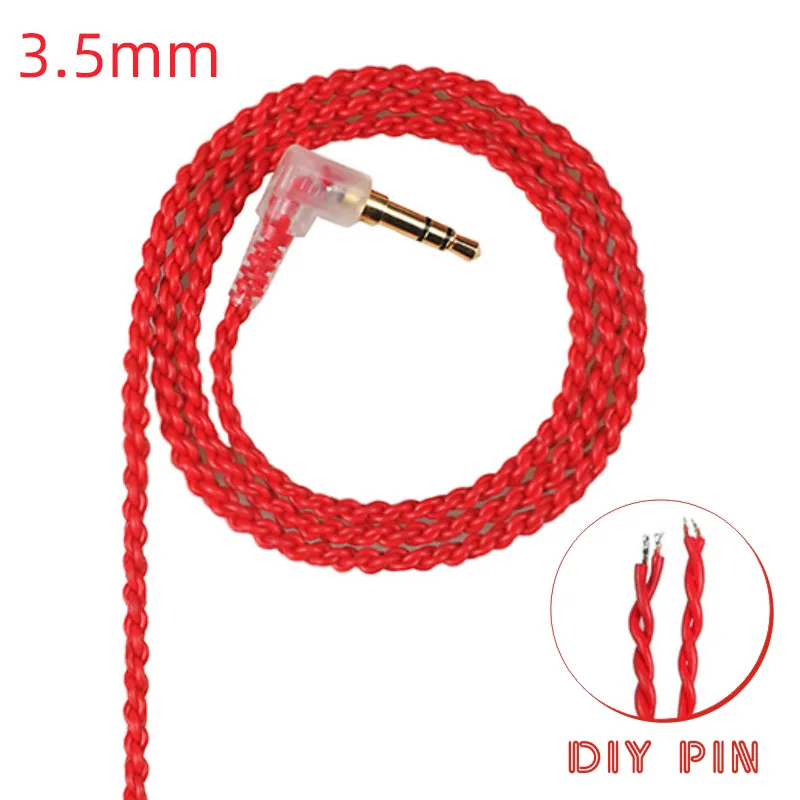 red 3.5mm FDBRO обновленный провод 2,5 мм 3,5 мм DIY Ремонт Замена наушников кабель посеребренный провод MMCX 2PIN 0,78 мм IM A2DC IE80 IE8I - Цвет: red 3.5mm