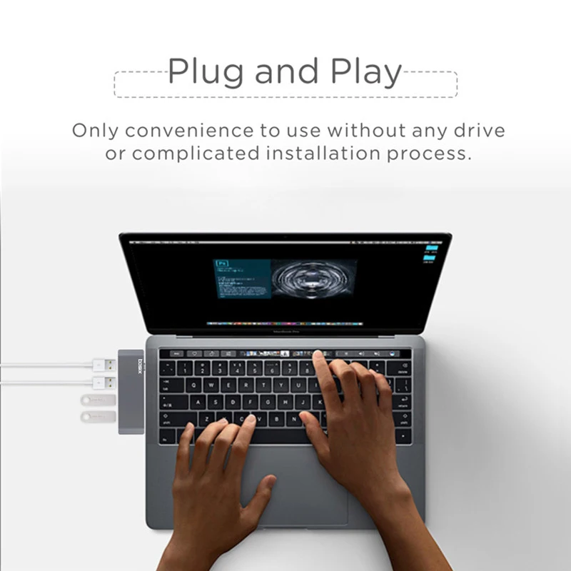 Usb-хаб Basix type c с 4 портами, Высокоскоростной USB 3,0, 5 Гбит/с, Разветвитель USB 3,1 Для MacBook Pro huawei P30/P20, usb-хаб type c
