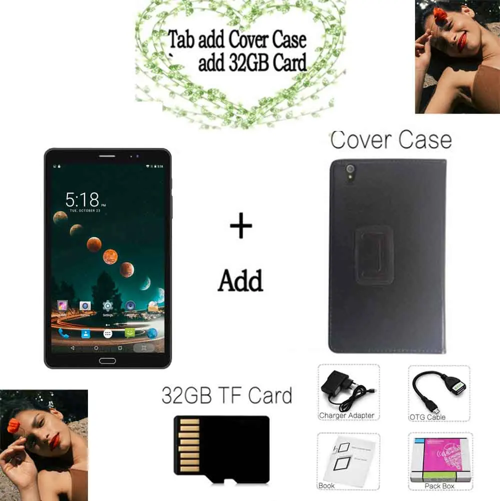 Holster 32GB TF Card 4G LTE мобильный телефон звонок планшет 8 дюймов планшетный ПК Android 7,0 Восьмиядерный 3G/4G Двойная sim-карта WiFi 5MP+ 12MP двойная камера ПК Планшет 8 - Комплект: Holster 32GB TF Card