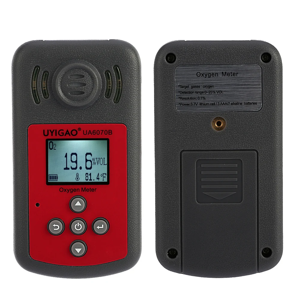 

Portable Oxygen Detector Automotive Mini Oxygen Meter O2 Gas Tester Monitor Gas analyzer with LCD Display Sound and Light Alarm