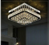 free shipping modern crystal led ceiling light fixture square crystal ceiling lamp for hallway corridor living room w30cmw45cm