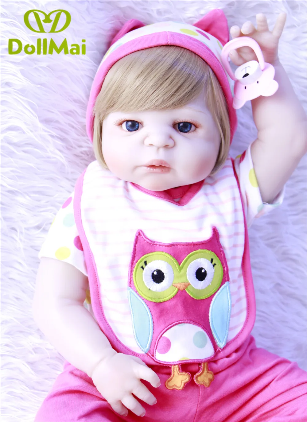 23 &quotзолотые волосы Bebes Reborn De Silicone 57 см модная Кукла Реалистичная кукла для