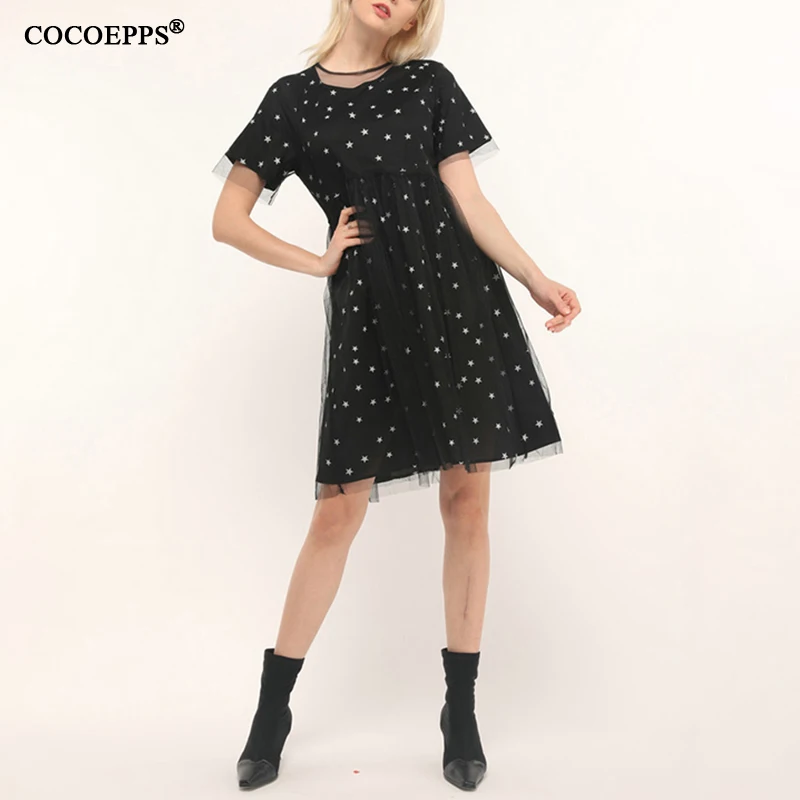 COCOEPPS размера плюс женские платья со звездами кружевные вечерние 5XL 6XL платье 2019