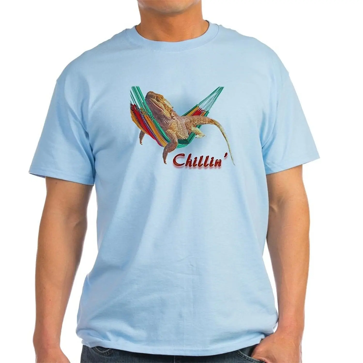 Gildan Человек футболка бородатый дракон Chillin пепельно серый человек футболка|men t