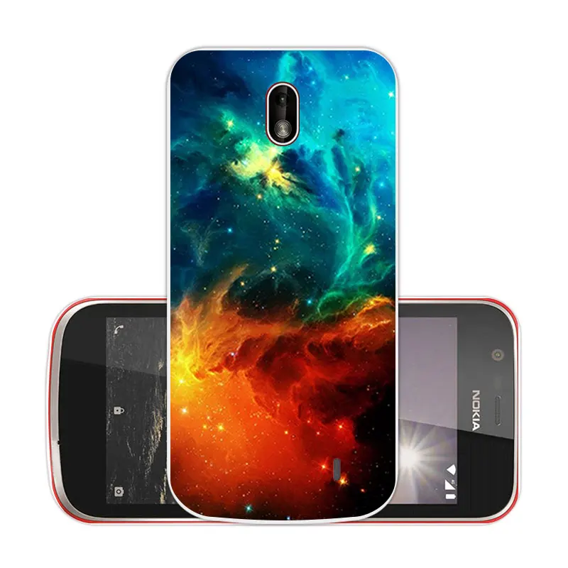 4.5 inch Nebula Case for Nokia 1 2018 DIY Silicone Phone Cases Funda Transparent Soft TPU Back Cover Capa |