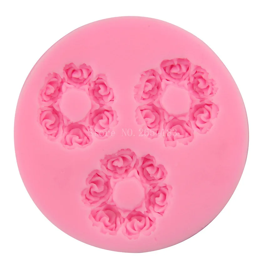 Цветок Роза гирлянда силиконовые помадки мыло 3D форма для торта капкейков желе