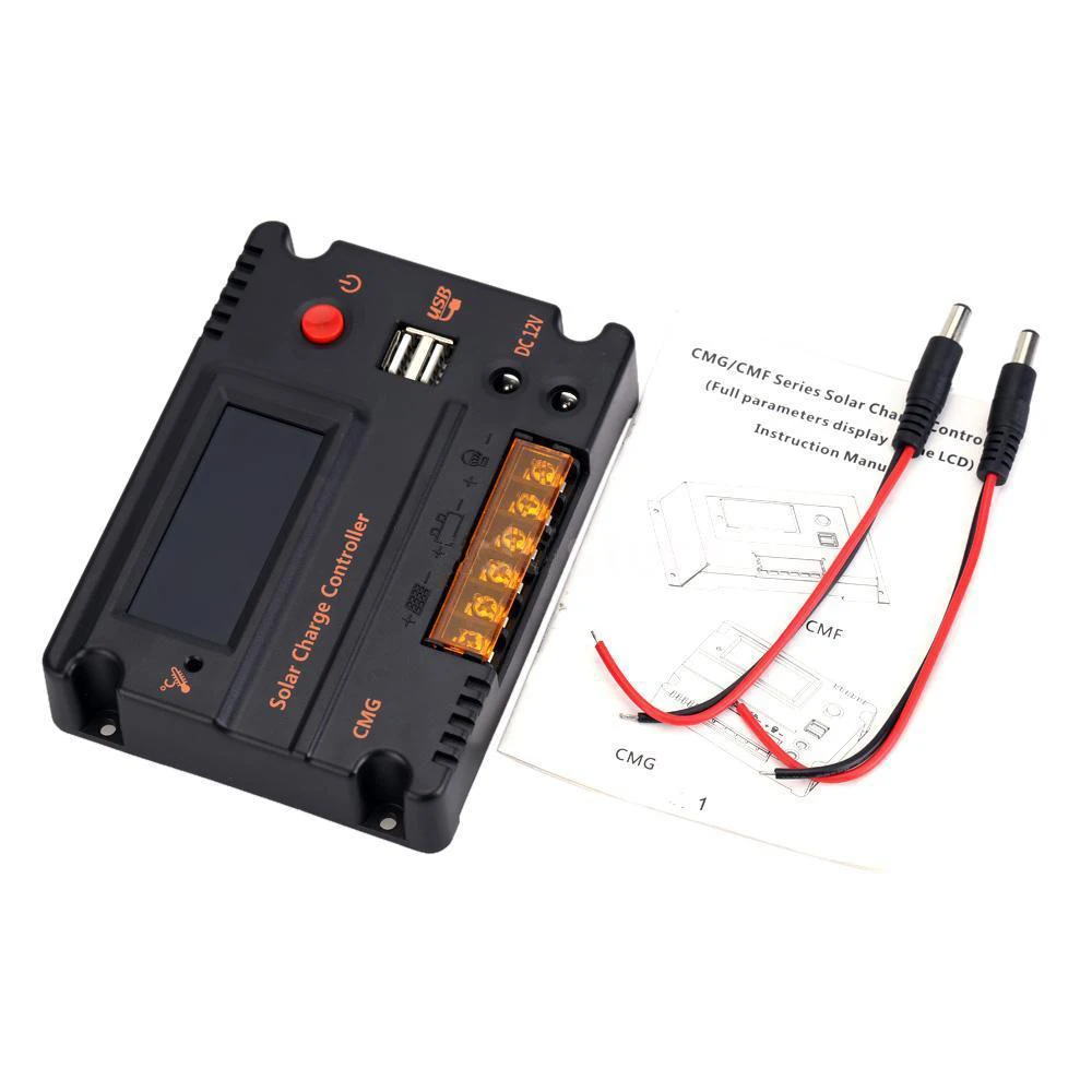 Функция подсветки ЖК дисплей 20A/10A DC12V/24V автоматический рабочий Солнечный PV