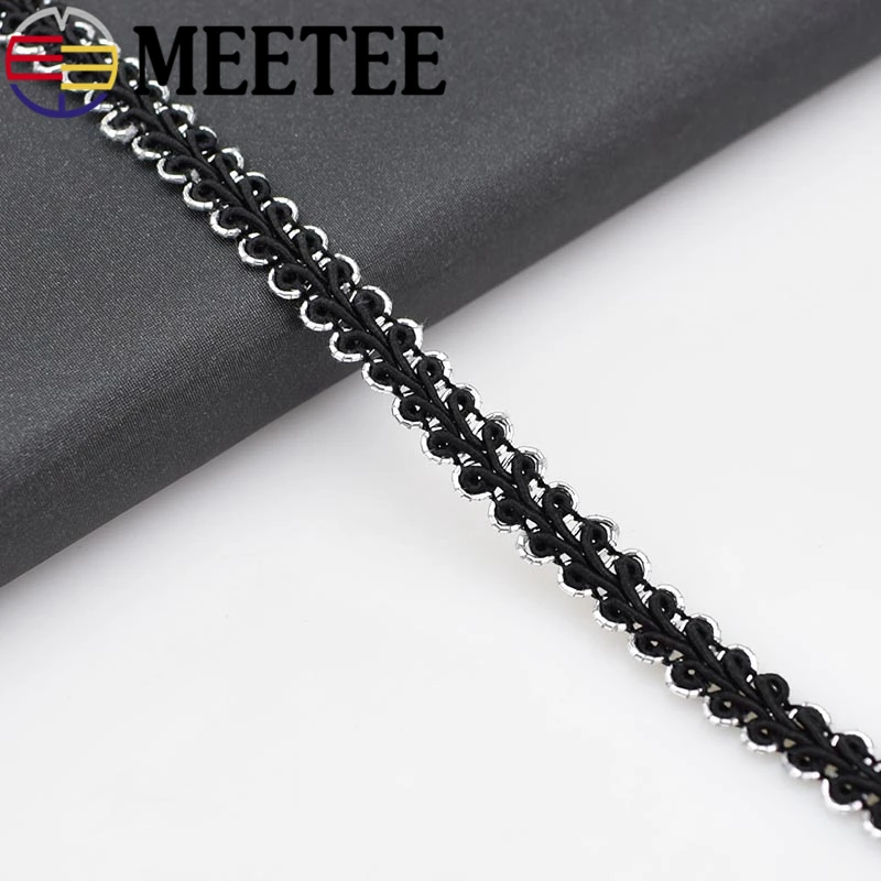 Meetee 10Meter 0.8cm Crocheted Curve Lace Trim Ribbon Fabric Centipede Braided DIY Sewing Clothes Accessories Wedding Craft | Дом и сад