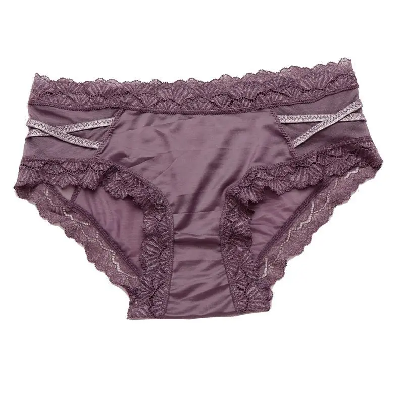 SP&CITY Luxurious Solid Seamless Panties Sexy Underwear For Woman Hot Stamping Cross Ice Silk Female Lace Side Briefs Lingerie