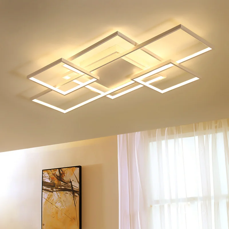 Новая квадратная рамка светодиодная Люстра для гостиной спальни дома белая или