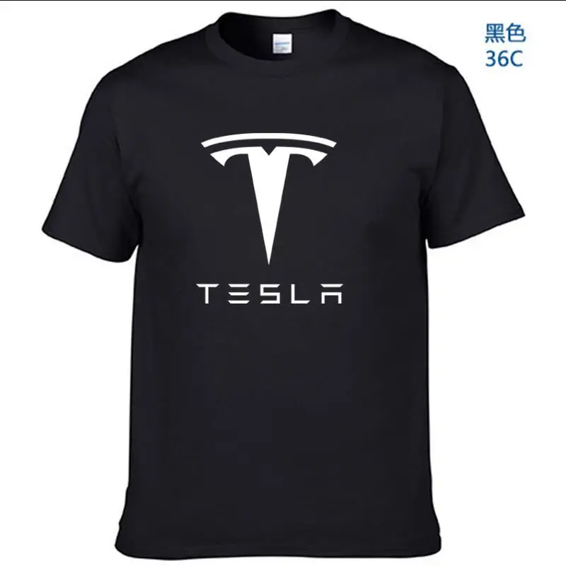 Новые мужские футболки Tesla с коротким рукавом и круглым вырезом хлопковые