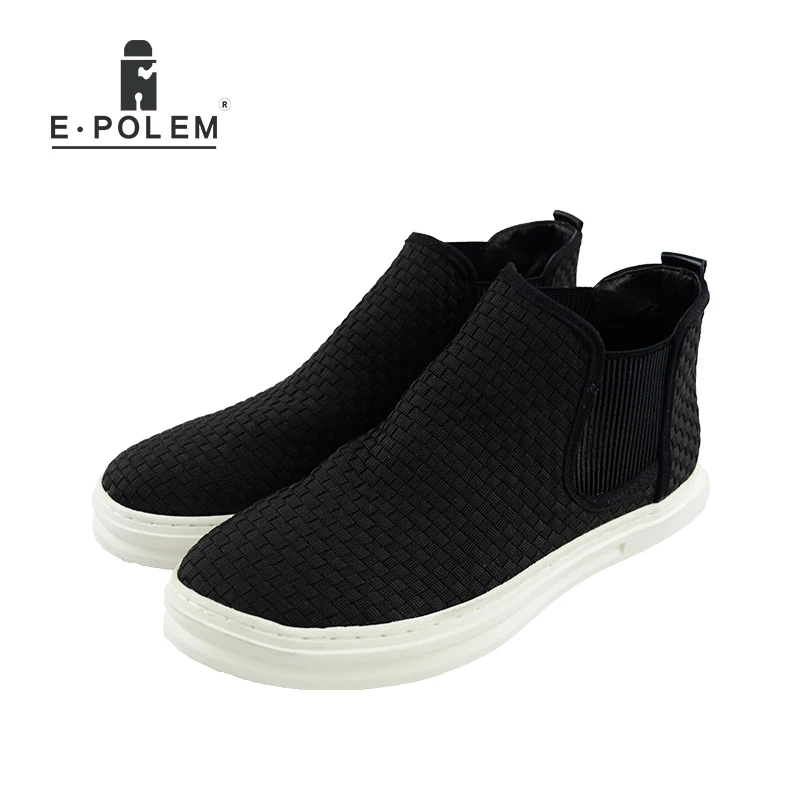 Spring Autumn Mens Fashion Casual Shoes Trend Cotton Male Ankle Board Breathable Shoe Top Classic Black Leisure | Обувь