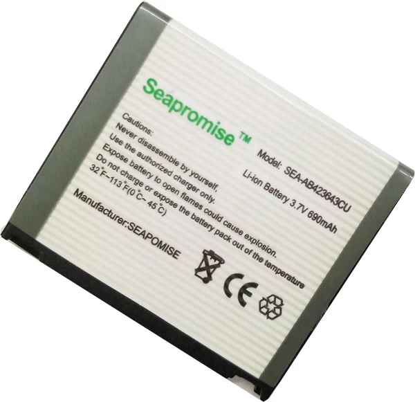 Розничная продажа батарея AB423643CU для SAMSUNG X828 D830 D838 E840 E848 F589 F639 U100 U108 U308 U600 U608 X820|battery