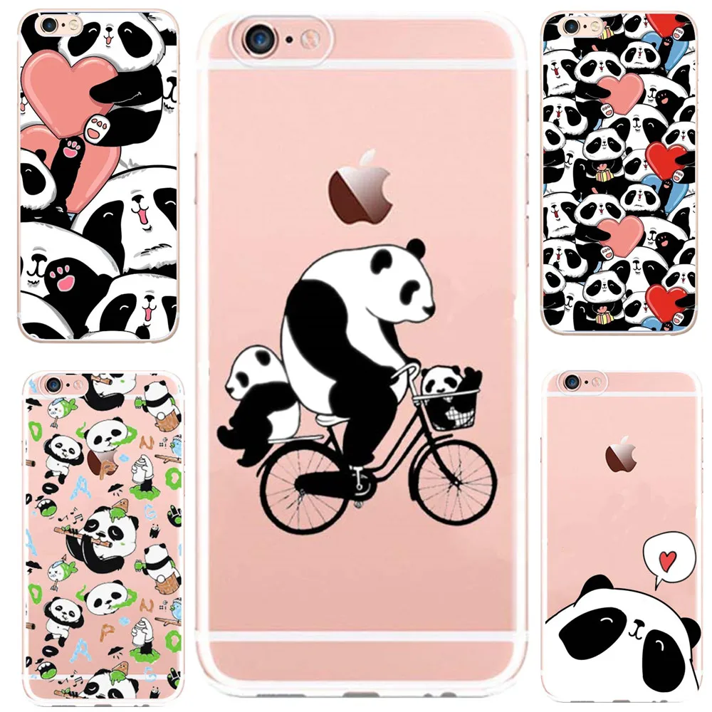 Модный прозрачный силиконовый чехол с пандой для iPhone 5 s SE 6 7 Plus s|cover for iphone|cover iphone
