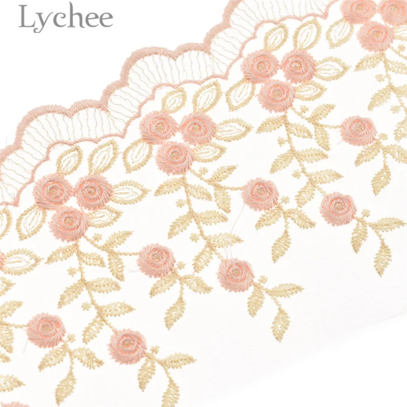 Lychee Life 1 ярд вышивка Цветочная кружевная отделка прозрачная лента DIY Швейные