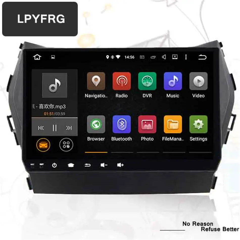 1024*600 android 10 0 автомобильный DVD плеер авторадио dvd divx tv tnt gps bluetooth для Hyundai SANTA FE 2013 2017