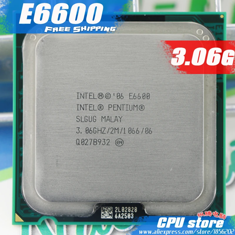 Процессор Intel Pentium E6600 cpu 3 06 GHz (3 Ghz/2 M/1066 GHz) Socket 775 Бесплатная доставка|socket 775|intel