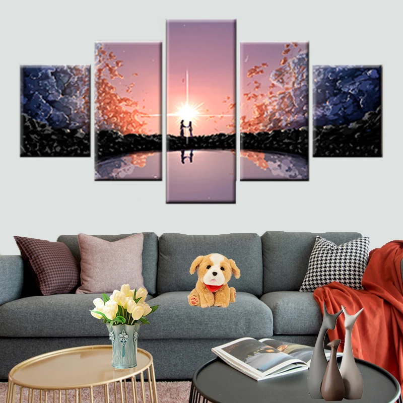 5 панелей ваше имя Аниме Холст печать картина для детской комнаты настенное